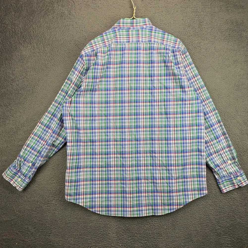 Polo Ralph Lauren Mens XXL Classic Fit Plaid Button Down Shirt Blue Green Red